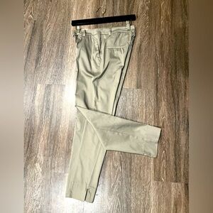 H&M TAN BUSINESS CASUAL TAILORED PANTS FITTES STRAIGHT LEG CROP PANTS